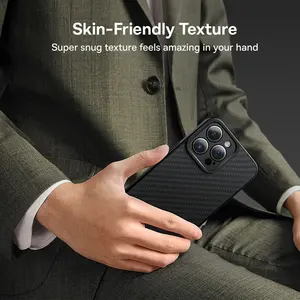 Baseus Luxury Case for iPhone 15 Pro合成繊維電話ケースforiPhone 15 ProMax耐衝撃性フルレンズ保護カバー