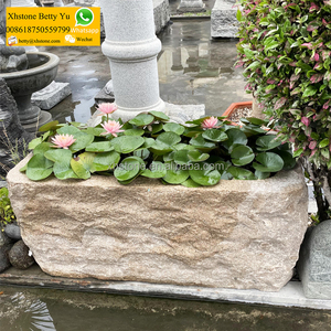 Giardino paesaggistico decorazione Design naturale vecchia pietra materiale antico acqua trogolo ciotola vaso fioriere per la vendita - Product Image 4