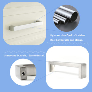 Customized Modern Kitchen <strong>Drawer</strong> Dresser Cabinet Cupboard Wardrobe Handle Stainless Steel Hollow <strong>Square</strong> Bar Pull Handles - Product Image 4