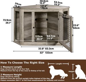 Cuccia per Cani da Interno, Arredamento per Cani Piccoli, Medi e Grandi, Moderna Casa Decorativa in Legno per Animali Domestici, Gabbia per Cani - Product Image 6