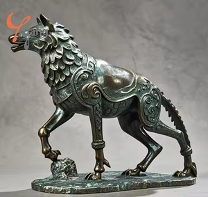 Sculpture en métal de décoration de jardin en plein air sur mesure grandeur nature, statue de lévrier en bronze - Product Image 3