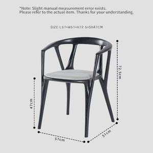 Sillón <span class=keywords><strong>de</strong></span> Madera Maciza Ecológico y Duradero - Muebles Modernos para Comedor y Hotel con Cojín <span class=keywords><strong>de</strong></span> Cuero - Product Image 5