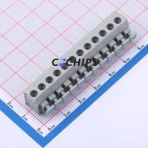 MX235-5.0-12P-GY01-Cu-A Spring Terminal Block Through hole Component (THT),P=5mm Connector 1x12P 5mm Gray Through Hole - Product Image 1