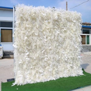 Commercio all'ingrosso pannello murale fiore artificiale arrotolare sfondo da parete fiore 8ft X 8ft 3d 5d decorazione di fiori rosa senza ancora <span class=keywords><strong>recensioni</strong></span> - Product Image 2