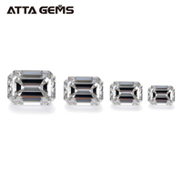 Gema suelta de diamante moissanita, corte de Esmeralda, excelente, claridad blanca incolora, VVS, para joyería