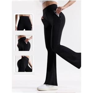 <span class=keywords><strong>Pantalon</strong></span> de yoga fluide et confortable, à prix abordable, marque privée, effet ventre plat, coupe ajustée, magnifique, pour le cyclisme, taille haute - Product Image 2