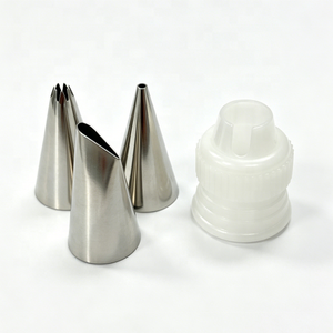 3pcs Piping Tip <b>Set</b> #3 #18 #104 with Plastic Coupler, - Product Image 1
