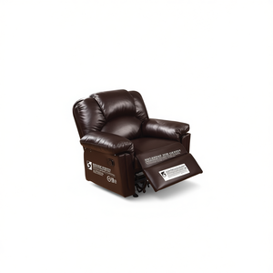 Db Motion Brown Bonded Leather Recliner Chair Manual Operation Modern Design <b>Cushion</b> Back <b>Padded</b> Arm Living Room Sofa Metal - Product Image 1