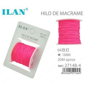 Filo per Macramè Ilan 1mm 20M Rosa per Lavori Artigianali - Product Image 1