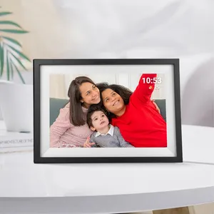 10.1 Inch WiFi Digital Photo Frame with Frameo APP Touch Screen Video Playback Clock Plastic Material