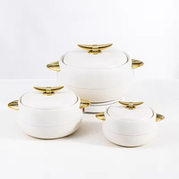 Ensemble de casseroles isothermes 3 pièces (1L, 2L, 3.5L) avec couvercle de boîte repas pour maintenir au chaud et conserver les aliments