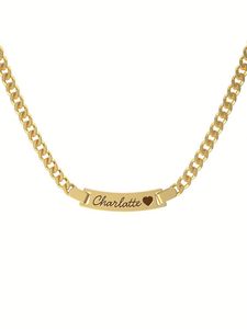 YBcustom nome personalizzato bambini collana in acciaio inox inciso al Laser regalo di compleanno ornamenti di natale - Product Image 2