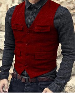 <span class=keywords><strong>Gilet</strong></span> da <span class=keywords><strong>uomo</strong></span> grigio a spina di pesce in <span class=keywords><strong>lana</strong></span> Tweed Vintage <span class=keywords><strong>gilet</strong></span> con collo a V Slim Fit formale da lavoro per matrimonio da <span class=keywords><strong>uomo</strong></span> - Product Image 6