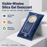 Absorbeur d'humidité en gel de silice rechargeable avec indicateur, pour sacs photo et appareils électroniques, déshydratant réactivable, fabrication OEM, taille personnalisée