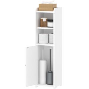 Armoires étroites pour papier toilette, organisateur de salle de bain, armoire de rangement, armoire d'angle au sol avec portes et étagère réglable - Product Image 1