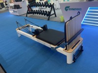 Lit de Pilates Commercial à Cadre en Aluminium, Machine d'Exercice Pilates Non Pliable avec Appui-tête et Sangles pour Yoga