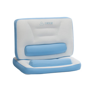 Oreiller en mousse à mémoire de forme à pression nulle, rectangulaire, fermeté moyenne, bleu, pour le soutien de la colonne cervicale, usage domestique adulte - Product Image 1