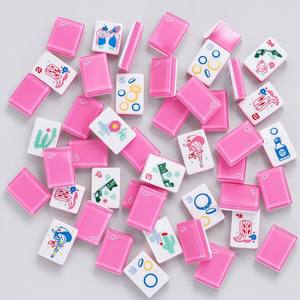 Juego de Mahjong Americano de Lujo Moderno, Plegable y Portátil, de <span class=keywords><strong>3</strong></span> Capas, con Fichas de Gelatina Miss Cowgirl, Acrílico Rosa, para <span class=keywords><strong>Club</strong></span> Nocturno - Product Image 3