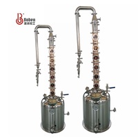 100L Commercial Industriel Pur Whisky Brandy Gin Rhum Vodka Distillerie Multi-fonctionnel Cuivre Colonne Distillation Équipement