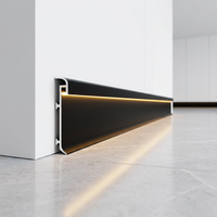 Profilé de plinthe LED en aluminium encastré, éclairage invisible pour plinthe haut de gamme