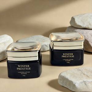 צנצנת זכוכית ריקה 50/100 גרם מכסה מצופה אלקטרוליטית גימור מבריק אריזת קוסמטיקה פרימיום בקבוקי טיפוח עור צנצנת קוסמטיקה יוקרתית מזכוכית - Product Image 6