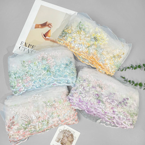 Nastro in Pizzo Tulle Ricamato con Paillettes, Decorazione Floreale Scintillante per <span class=keywords><strong>Abiti</strong></span>, Matrimoni, Fai-da-Te - Product Image 5