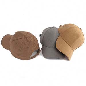 Casquette de baseball unisexe en daim à 6 panneaux avec logo personnalisé, style hiver, couleur unie, lettre classique, style tendance, dessin animé, polaire 3D - Product Image 3