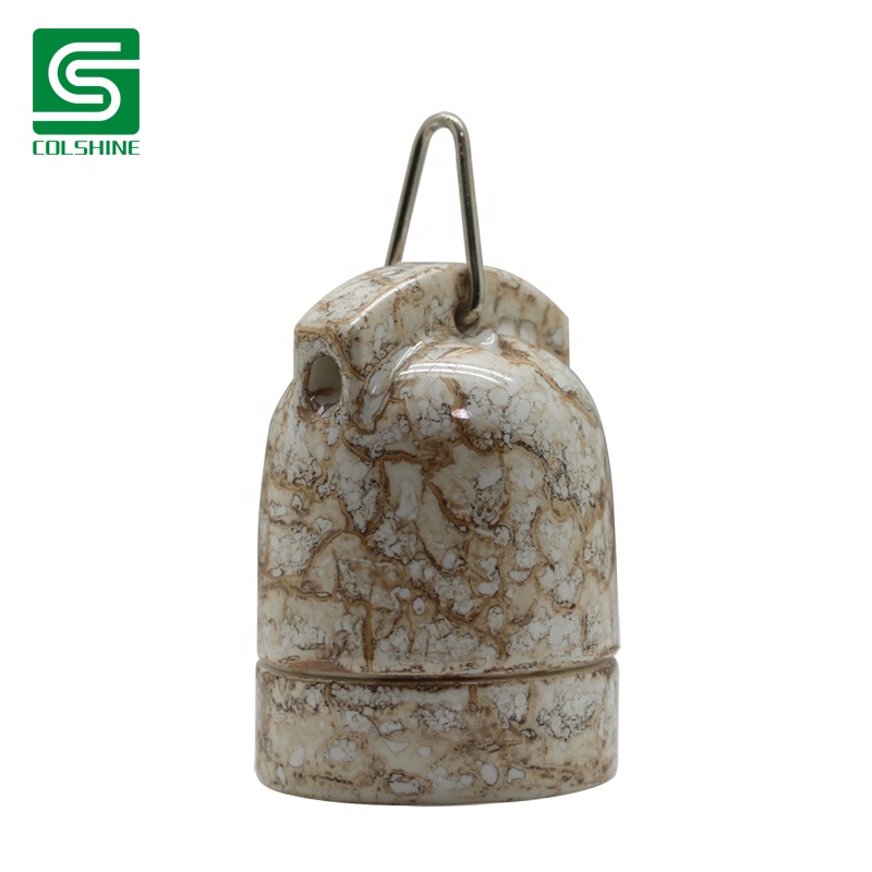 Винтажный Керамический патрон E27 с крючком