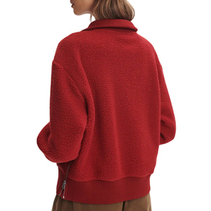 Custom <strong>Ladies</strong> Half Zip Stand Collar Fleece Pullover <strong>Sweatshirt</strong> Wholesale Sort Warm Red <strong>Christmas</strong> Festival <strong>Sweatshirts</strong> <strong>for</strong> Women - Product Image 3
