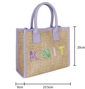 กระเป๋าผ้าแคนวาสปักชื่อย่อสำหรับผู้หญิง พิมพ์โลโก้ได้ตามสั่ง ขนาดใหญ่ สำหรับใส่ของไปทะเล - Product Image 3