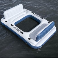 Îles flottantes gonflables personnalisées, équipements de jeux aquatiques gonflables, parasols, radeaux flottants pour 2 à 10 personnes avec seaux à glace