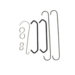 Customized high quality galvanized metal double wire forming long handle spring hook