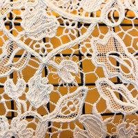 Tissu de dentelle brodée soluble dans l'eau en fil de soie de lait 100% polyester de style français luxueux, robes de soirée vintage sexy pour femmes