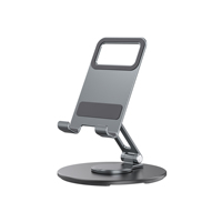 Nouveautés Support de téléphone portable universel pliable en aluminium pour bureau, accessoires de téléphone portable, support de téléphone portable rotatif portable en métal pour bureau