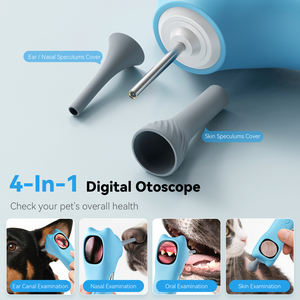 Q12-B caméras d'oreille d'animaux Observation en temps réel jusqu'à 128 Go Ensemble visuel Caméra d'oreille Vidéos photo Otoscope HD avec étui en silicone - Product Image 4
