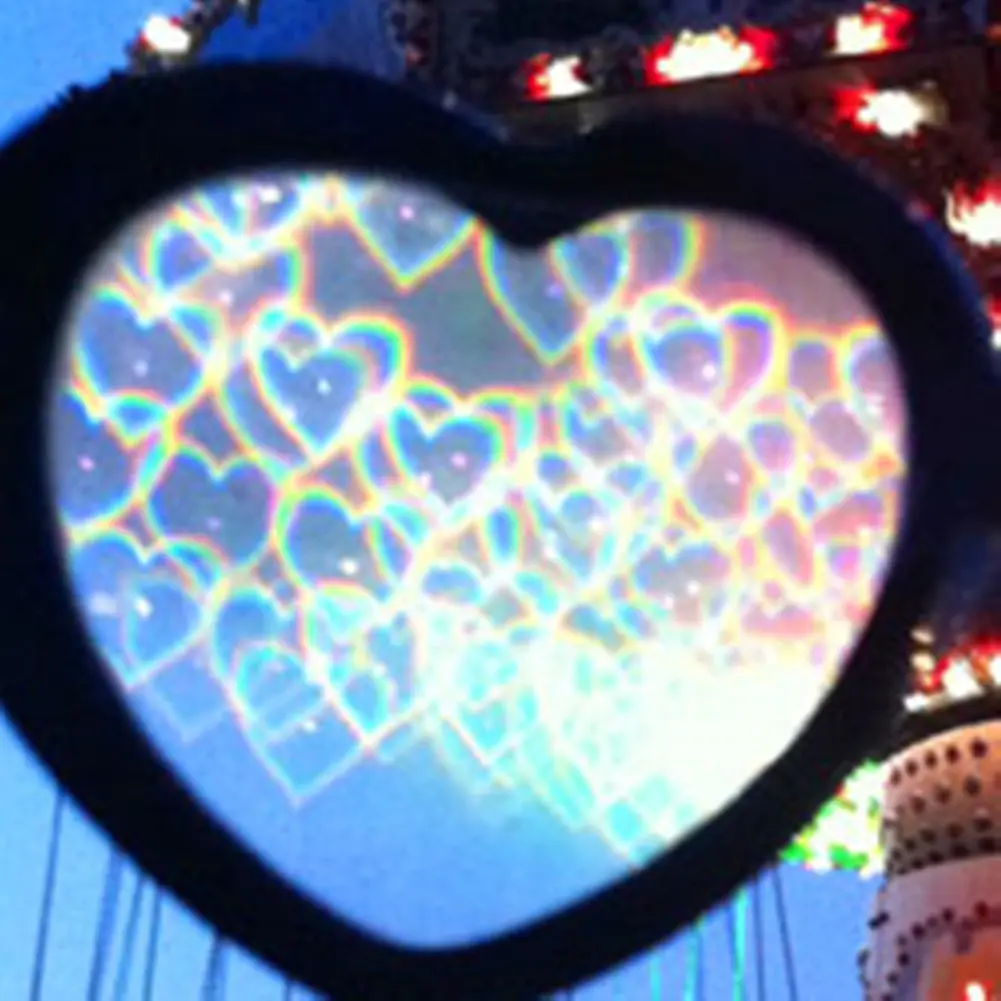 Óculos de efeito em forma de coração do amor, óculos femininos para diffração, efeito de amor, mudança de imagem, amor, óculos da noite 2021