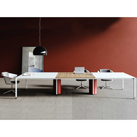 Ensemble table et chaises de conférence et de bureau commercial modulaire de luxe avec assemblage de bricolage mobilier de réunion en bois moderne