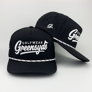 5 Panel 3D Embroidery Gorras Slightly Curved Brim Waterproof Laser Cut Hole Baseball Caps Outdoor <strong>Sun</strong> Rope <strong>Golf</strong> <strong>Hats</strong> - Product Image 5