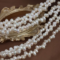 Perles d'eau douce naturelles irrégulières de qualité AA blanches de 4-5 mm, perles semi-finies en vrac, matériel pour collier DIY