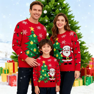 Pulls en viscose pour hommes et femmes, style européen et américain, pour enfants, <span class=keywords><strong>Noël</strong></span>, dessin animé, parent-enfant, automne/hiver - Product Image 1