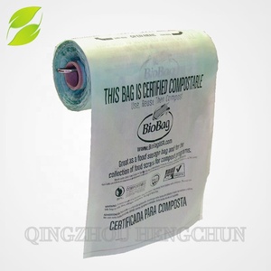 HC En13432 Corn Starch Based Wholesale Biodegradable 100% <b>Compostable</b> Flat <b>Bags</b> on Roll - Product Image 4