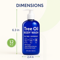 Gel douche à l'huile d'arbre à thé en gros |   Hydratant et régulateur de sébum à la menthe poivrée, à l'aloe vera, à l'eucalyptus, à la noix de coco et à l'huile d'olive OEM/ODM