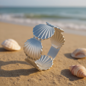 Amy Amy Shell <b>Cuff</b> <b>Bracelet</b> B1146 <b>Silver</b> Plated Women's Romantic Fashion Jewelry Gift - Product Image 3