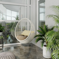 KENVY Mobilier de jardin moderne en rotin pour l'extérieur, chaise suspendue en forme d'œuf