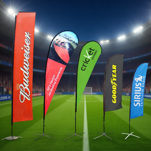 Admax All Fiberglass Advertising Bali Bow Sail Custom Flying Banners Swooper Banners Beach FlagsTeardrop Feather Flag Pole