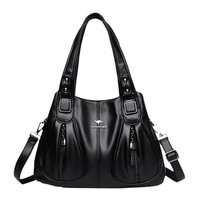 Sac à main de luxe pour femmes de haute qualité avec bandoulière, fermeture éclair, sac messager en PU, sac à bandoulière pour maman, multi-couches, grande capacité