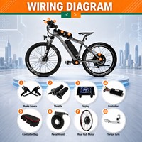 Kit de Conversión de Bicicleta Eléctrica de 2000W 72V con Tracción Trasera, Rueda Libre, Pantalla LCD S866, Controlador KT-V12L, Acelerador y Freno