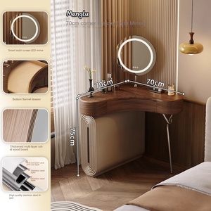 Commode d'angle en <span class=keywords><strong>bois</strong></span> de style rétro antique italien, tabouret de maquillage sur pied pour chambre à coucher, <span class=keywords><strong>petit</strong></span> appartement, <span class=keywords><strong>baie</strong></span> <span class=keywords><strong>vitrée</strong></span> triangulaire - Product Image 3