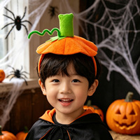Ikat Rambut Labu Halloween Hiasan Kepala Pesta Liburan Anak-anak Hiasan Kepala Labu Stereoskopis Halloween Alat Peraga Dekorasi Halloween
