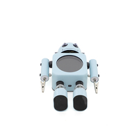Réveil robot en métal à affichage numérique pour enfants, silencieux, avec yeux lumineux clignotants et pince de fixation